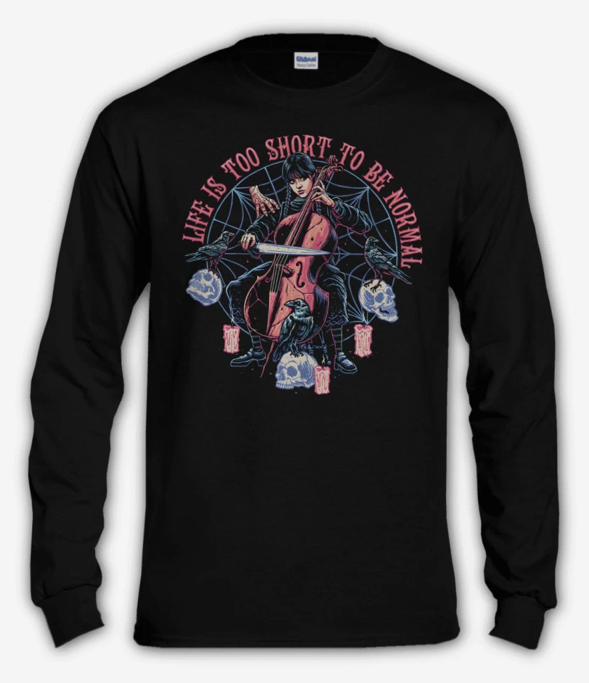 Polera manga larga Negro de La Vida es Corta para ser Normal