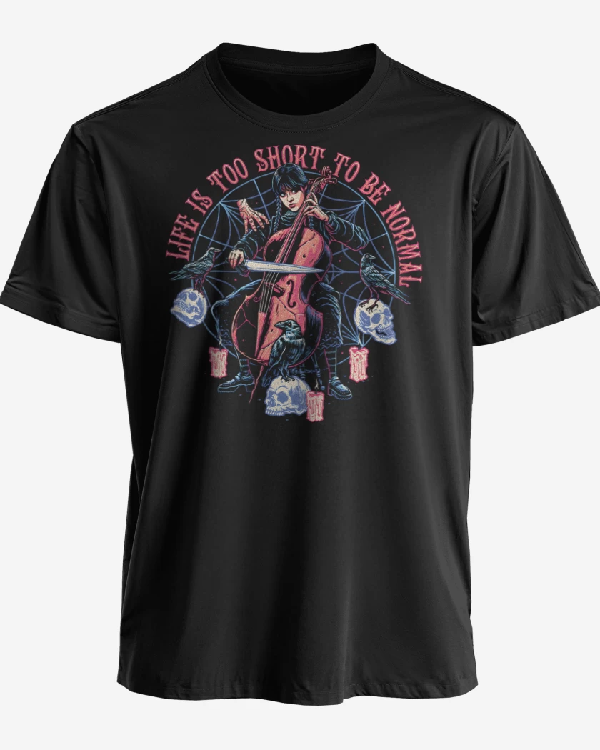 Polera premium Negro de La Vida es Corta para ser Normal
