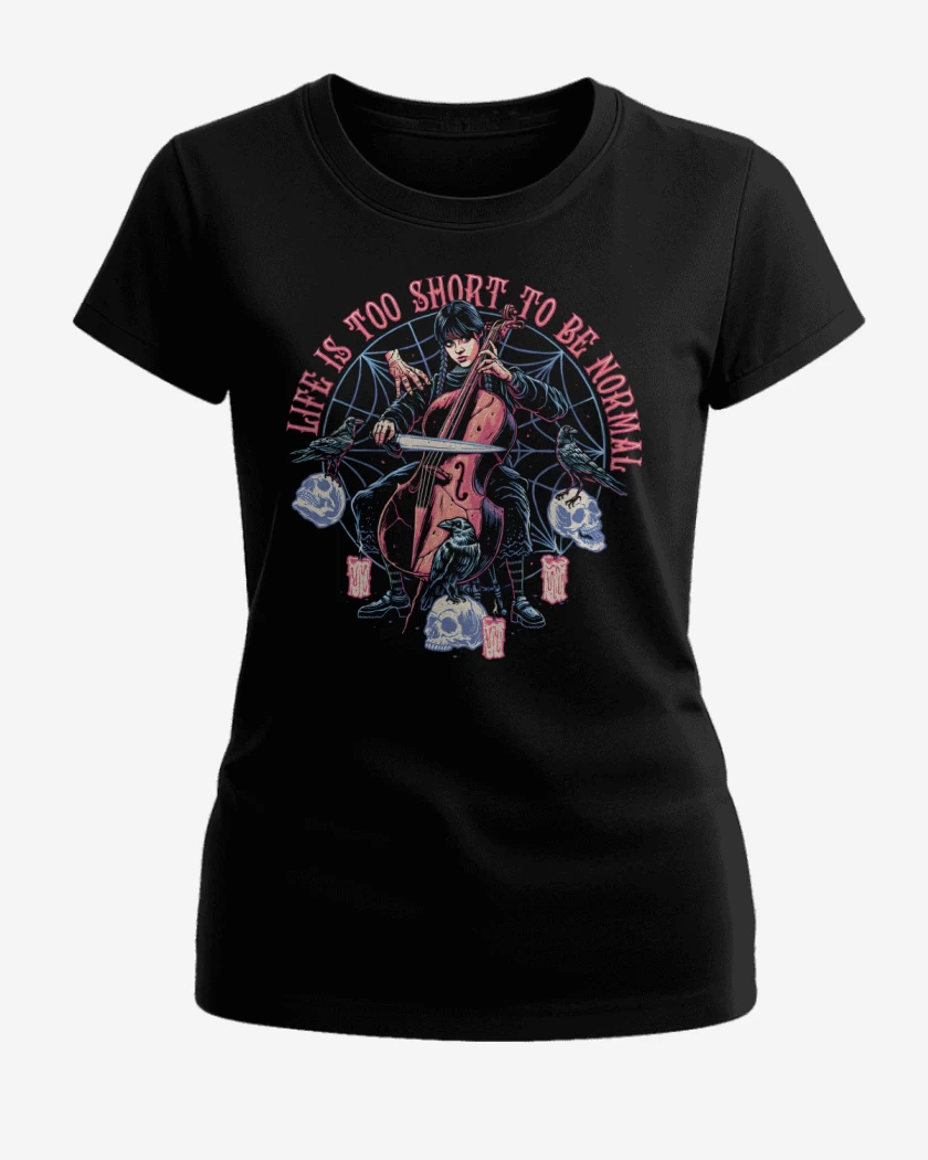 Polera de Mujer Negro de La Vida es Corta para ser Normal