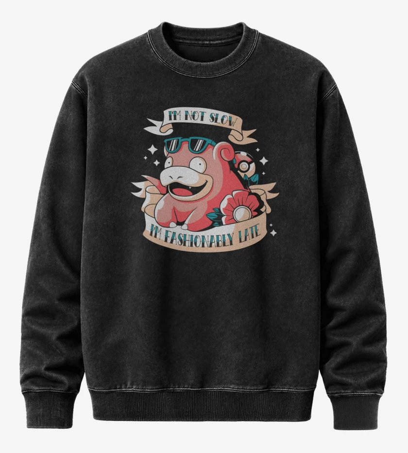 Poleron Polo Acid Wash Negro de Im Not Slow