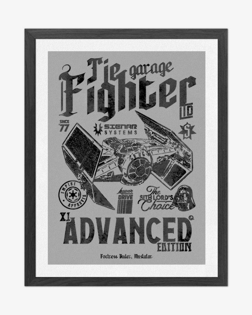Cuadro decorativo Gris Melange de TIE Hunter Garage