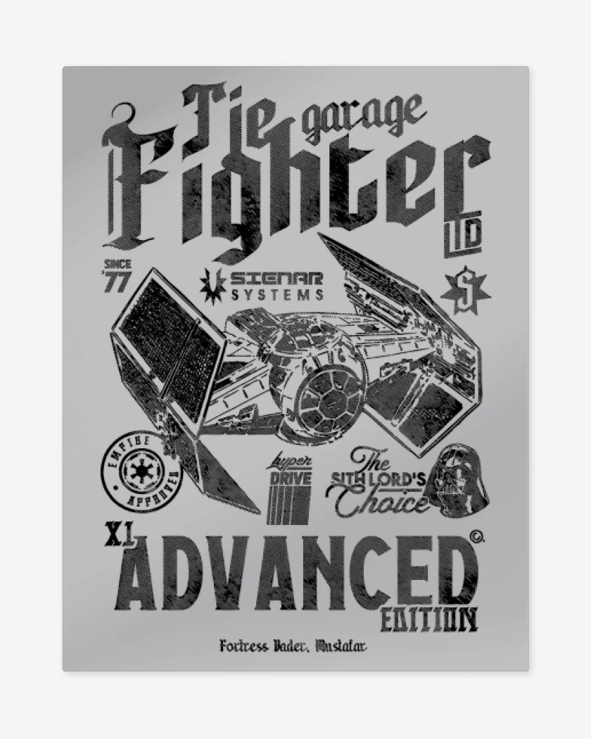 Print metalico Gris Melange de TIE Hunter Garage
