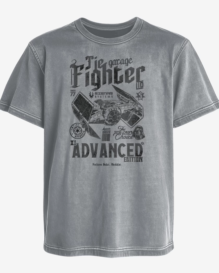 Polera desgastada Gris Melange de TIE Hunter Garage
