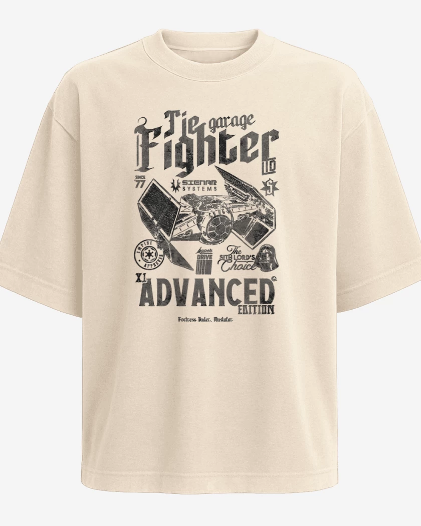 Polera Oversize Beige de TIE Hunter Garage