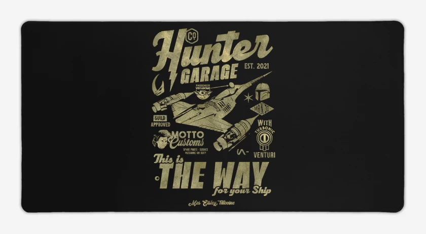 Mouse pad Gamer Negro de Hunter Garage