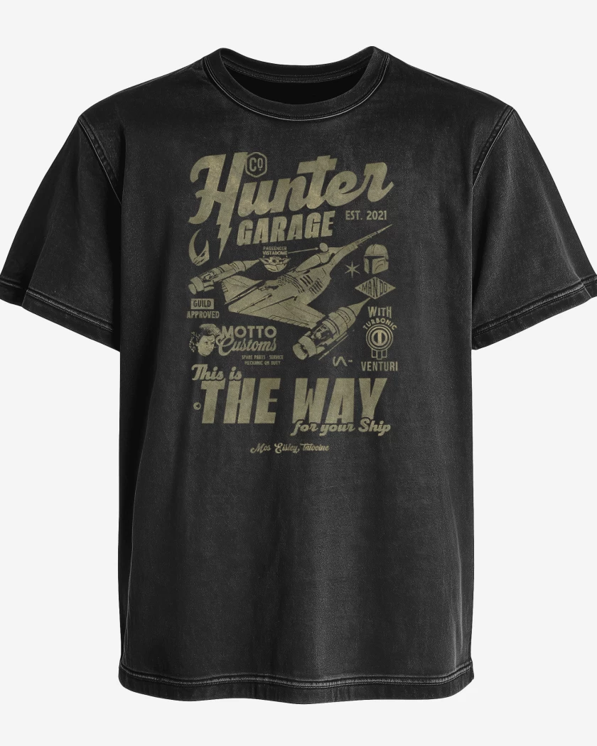 Polera desgastada Negro de Hunter Garage