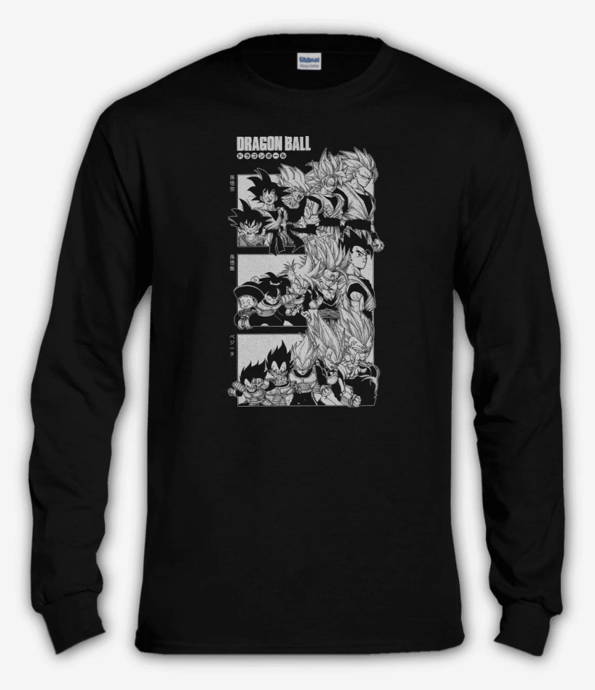 Polera manga larga Negro de Saiyans Z