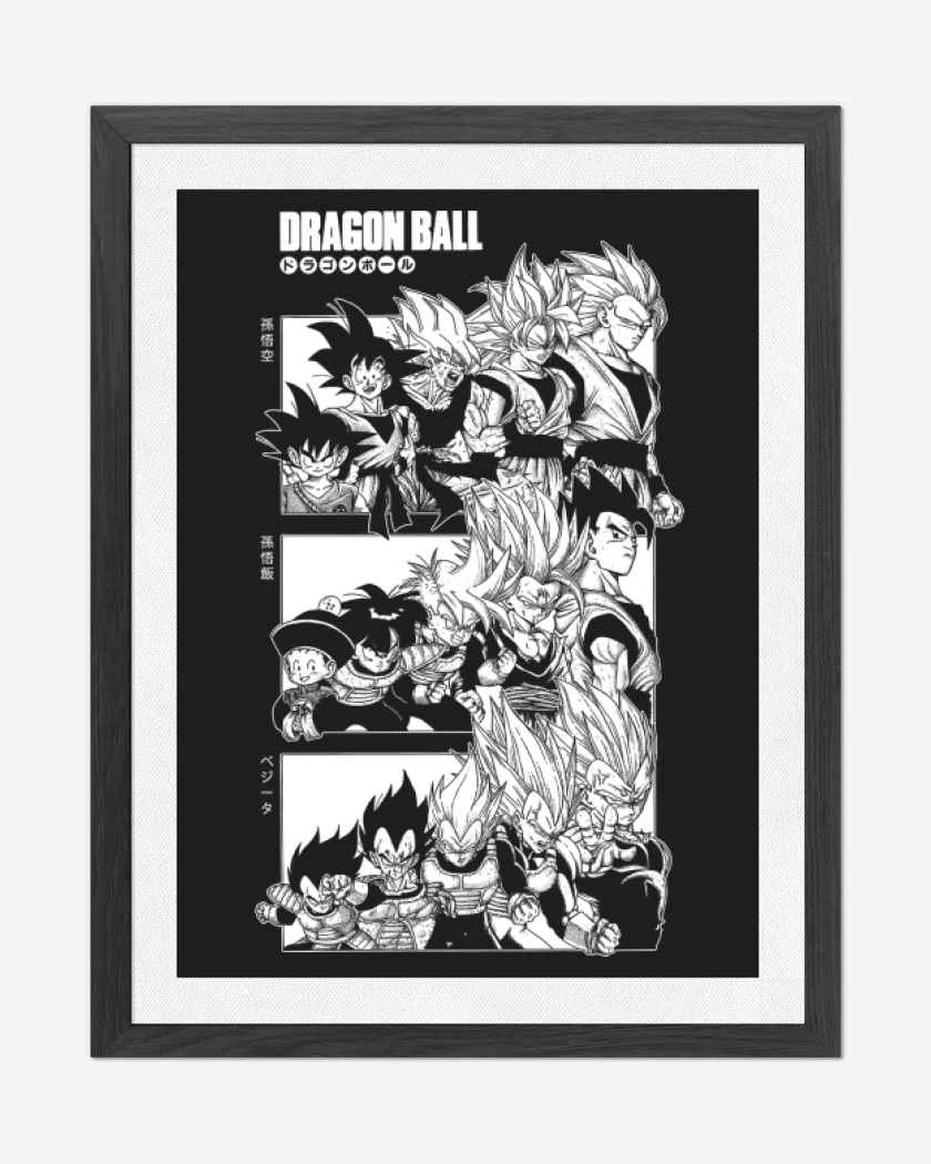 Cuadro decorativo Negro de Saiyans Z