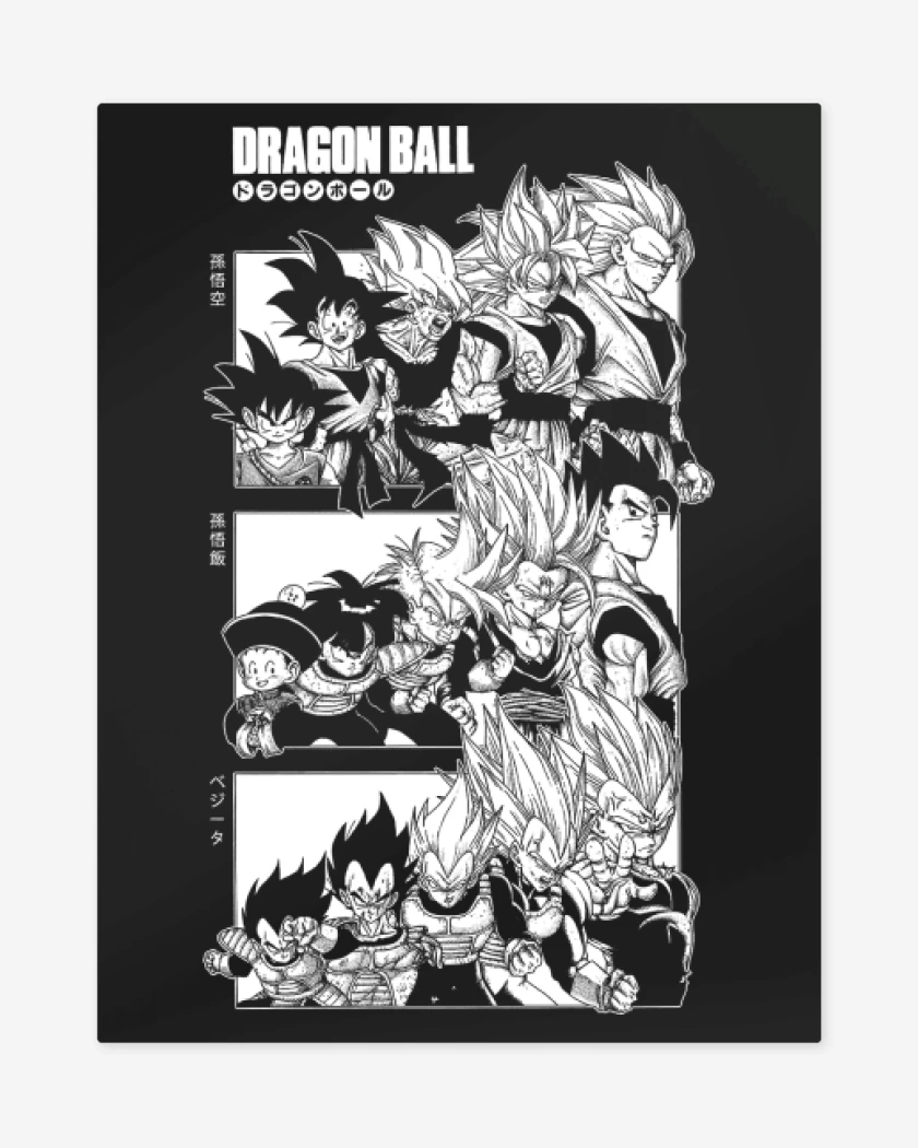 Print metalico Negro de Saiyans Z