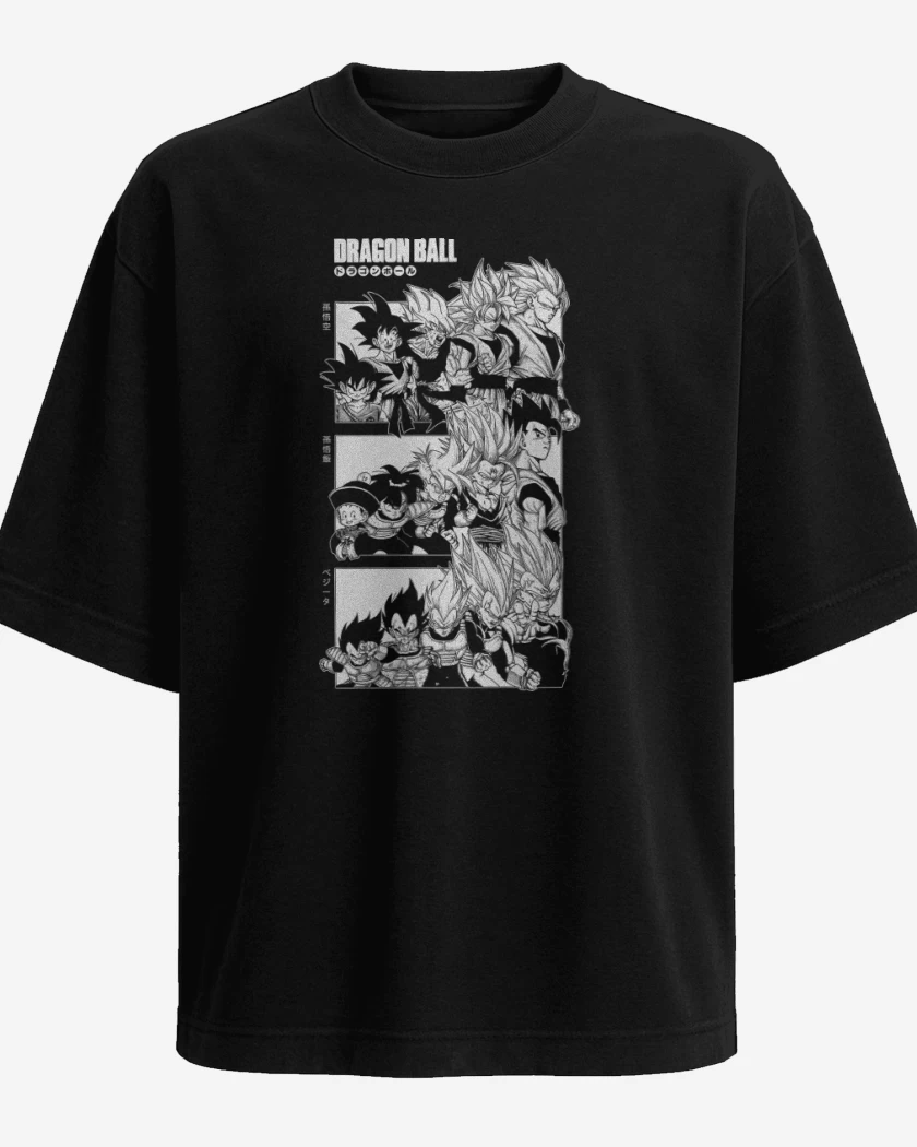 Polera Oversize Negro de Saiyans Z