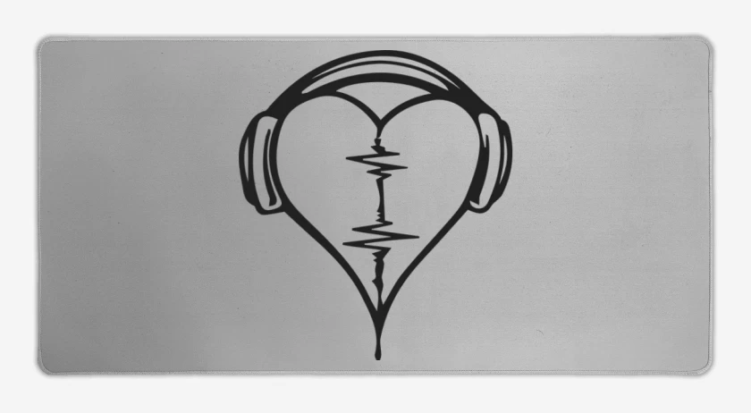 Mouse pad Gamer Gris Melange de Heart Music