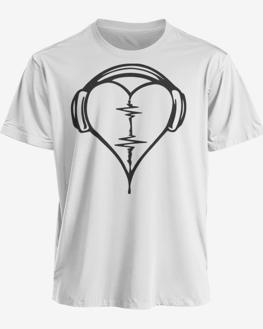 Polera premium Blanco de Heart Music