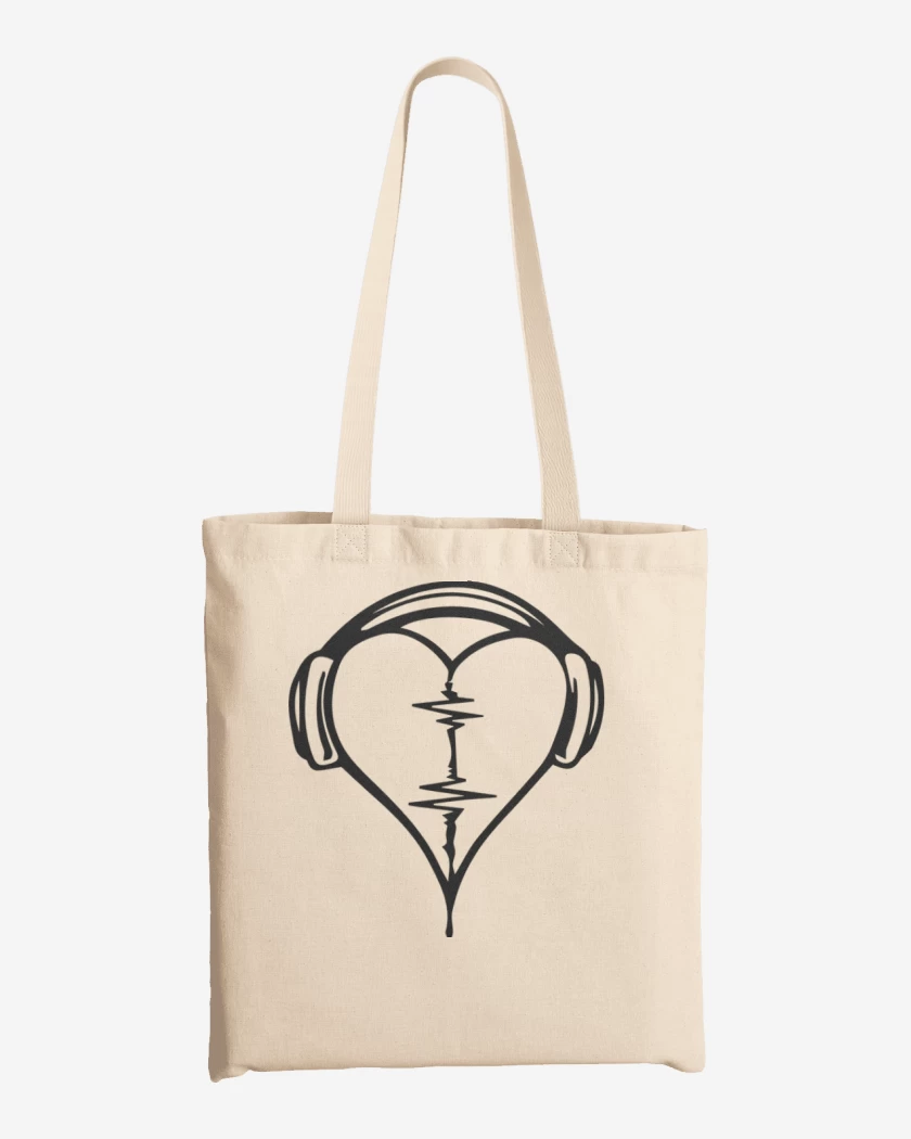 Totebag Heart Music