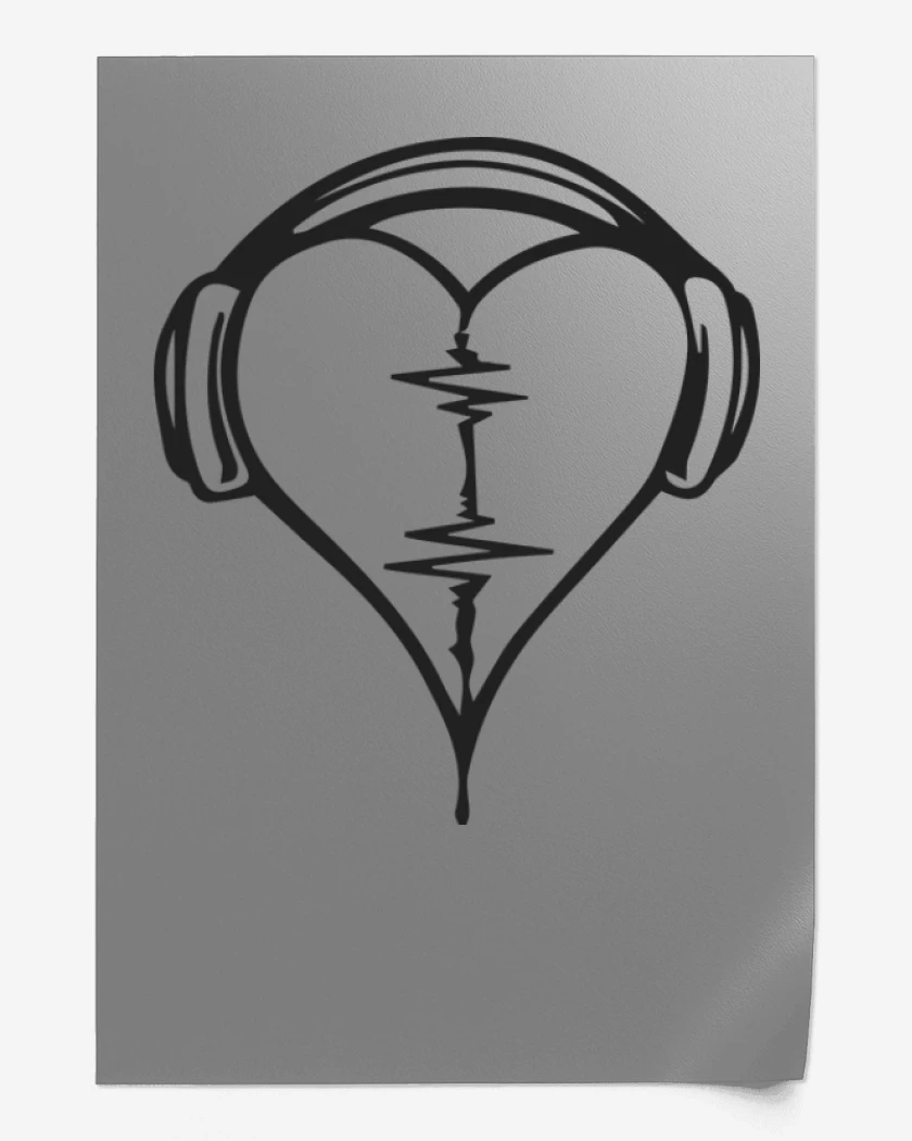 Print Gris Melange de Heart Music