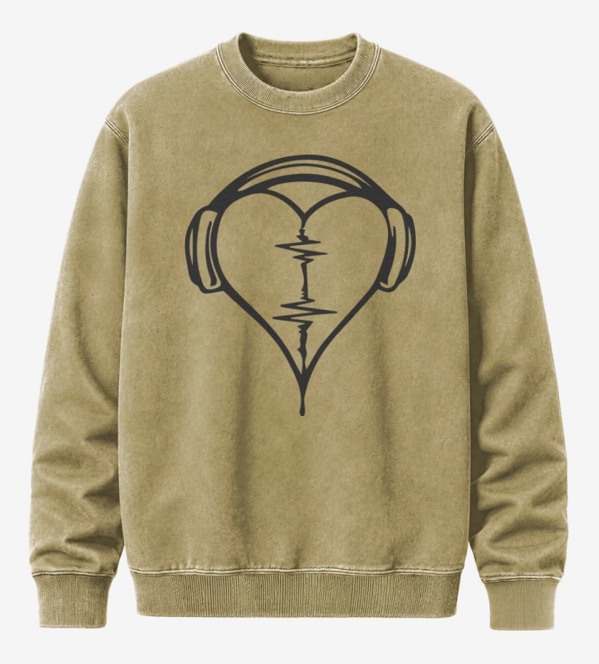 Poleron Polo Acid Wash Beige de Heart Music
