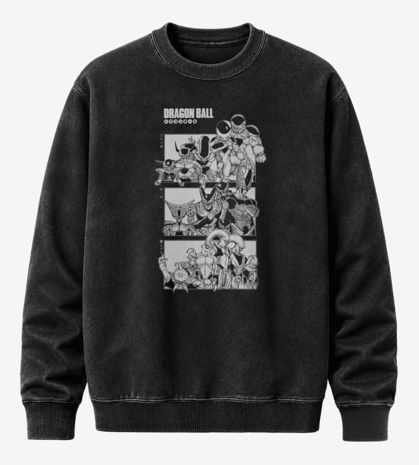 Poleron Polo Acid Wash Negro de Villanos Z