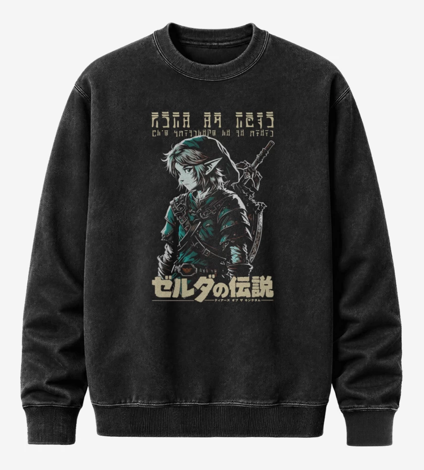 Poleron Polo Acid Wash Negro de Enlace Letras