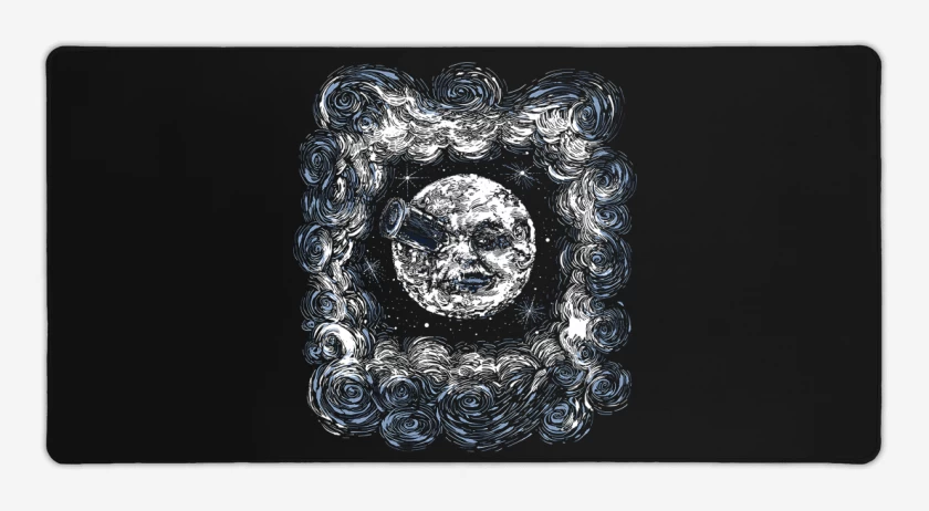 Mouse pad Gamer Negro de Luna Baleada