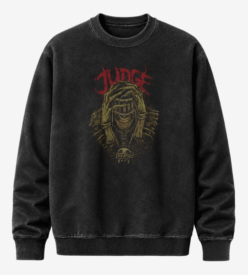 Poleron Polo Acid Wash Negro de Judge Death