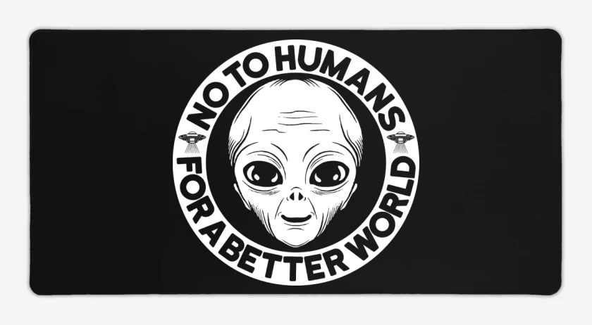 Mouse pad Gamer Negro de No To Humans