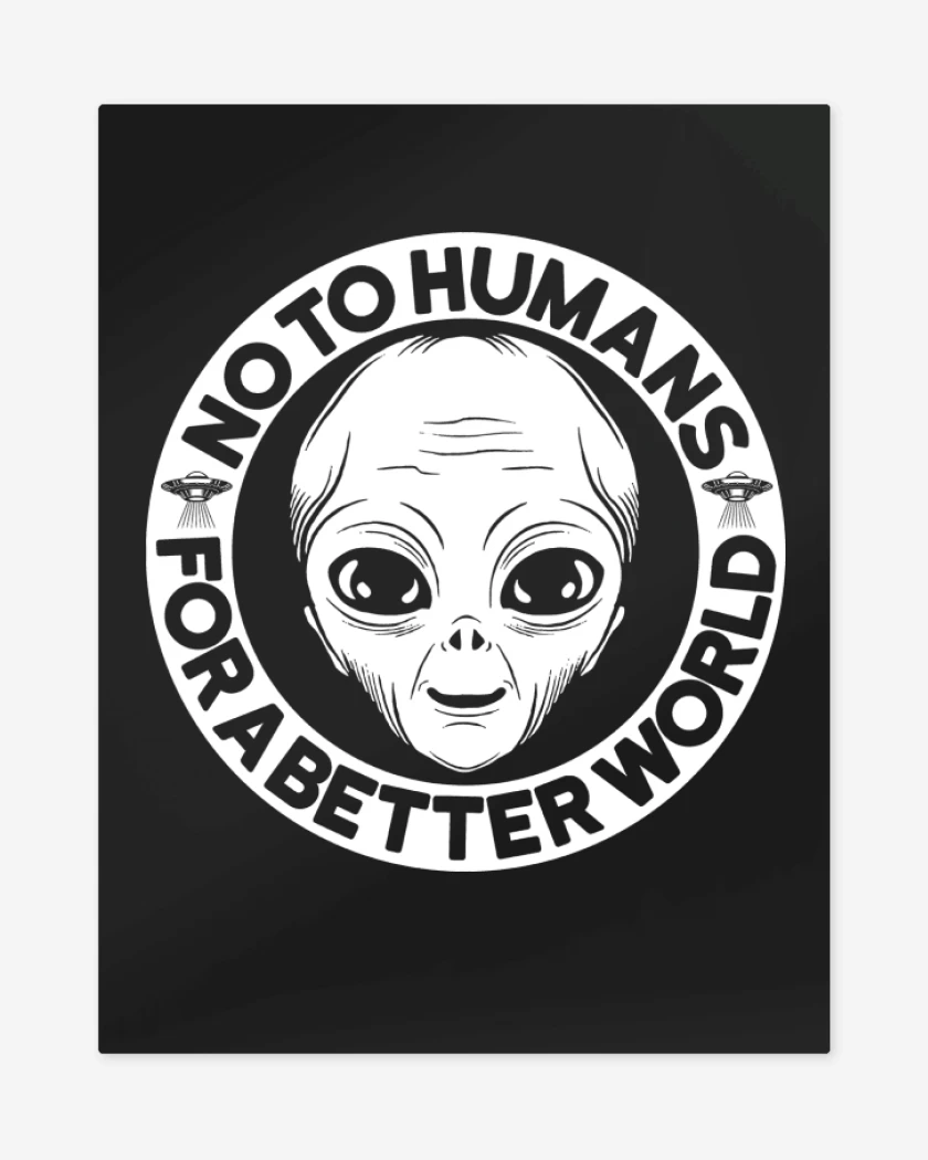 Print metalico Negro de No To Humans