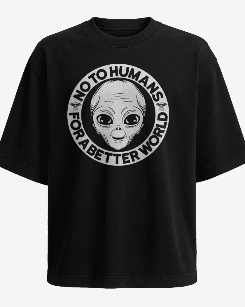 Polera Oversize No To Humans