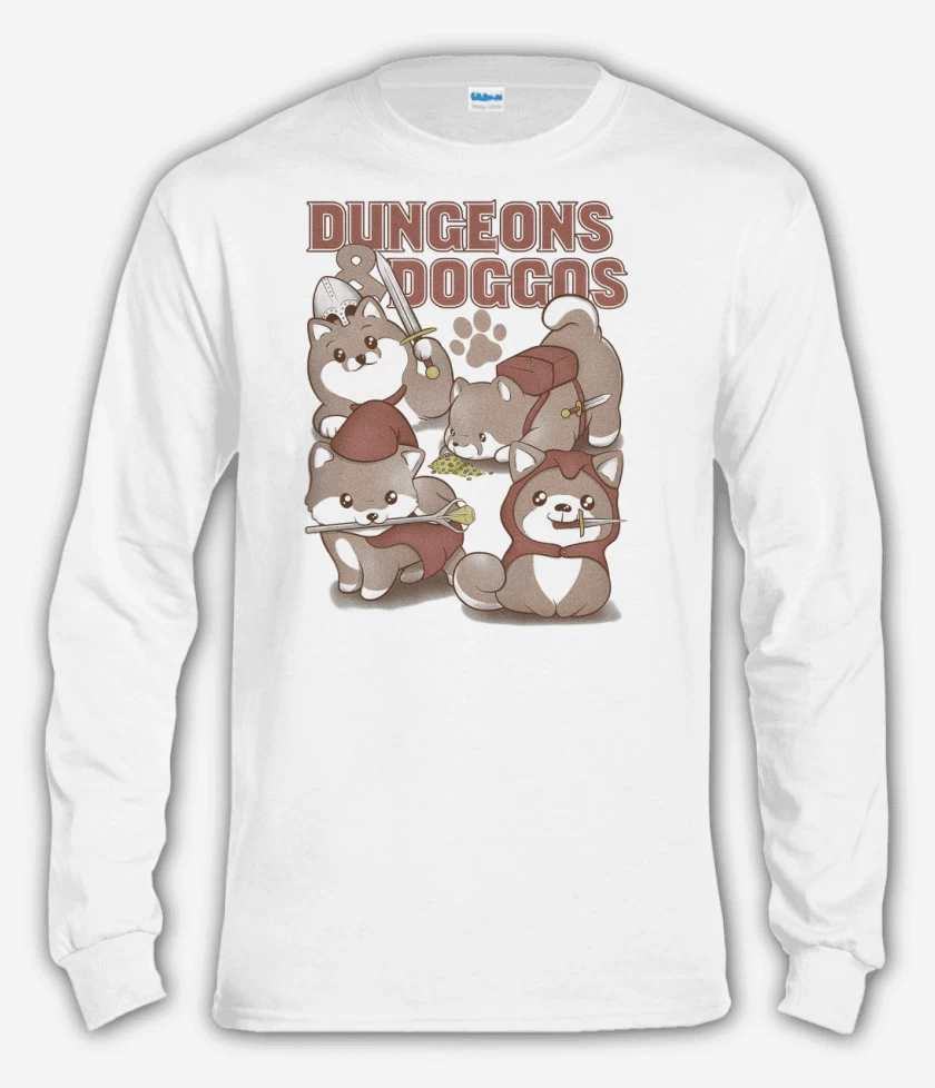 Polera manga larga Blanco de Calabozos & Perritos