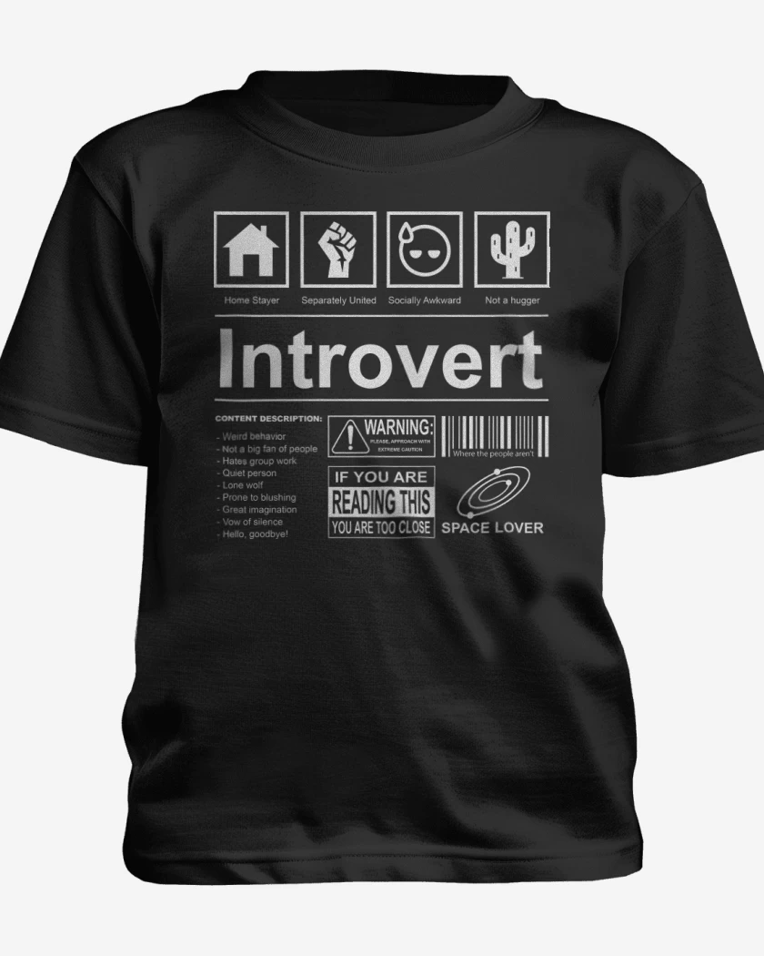 Polera de niño Negro de Introvertido