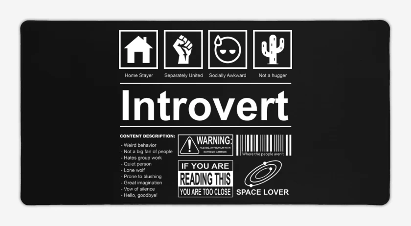 Mouse pad Gamer Negro de Introvertido