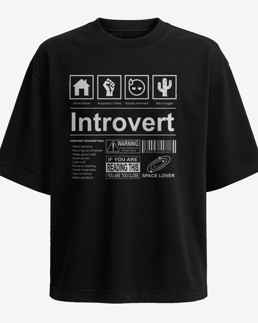 Polera Oversize Negro de Introvertido