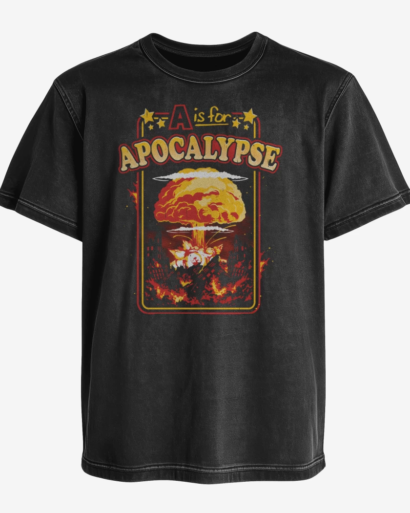 Polera desgastada Negro de A de Apocalipsis