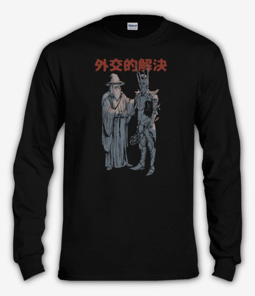 Polera manga larga Negro de Paz en las Tierras Medias