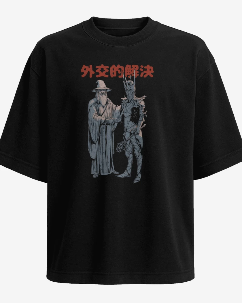 Polera Oversize Negro de Paz en las Tierras Medias