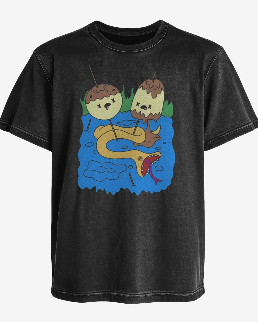 Polera desgastada Negro de Polera Dulce Princesa