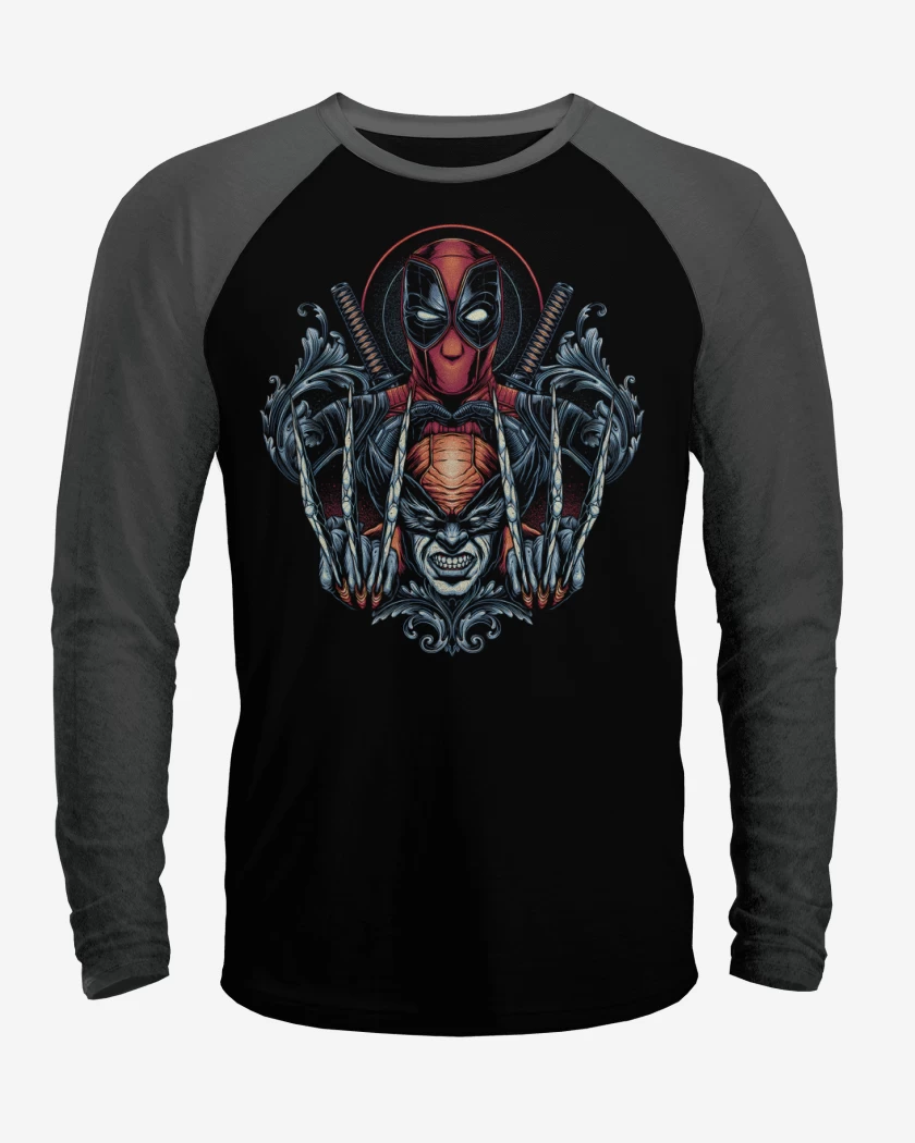 Polera Raglan Negro / Negro Heather de Wolverpool