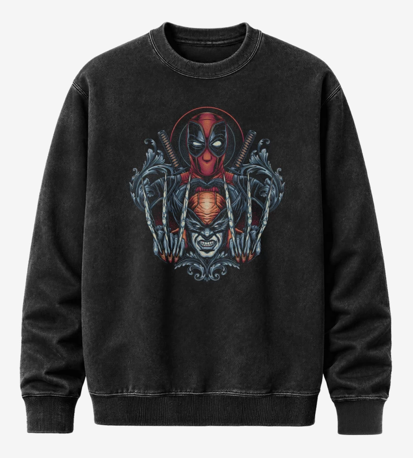 Poleron Polo Acid Wash Negro de Wolverpool