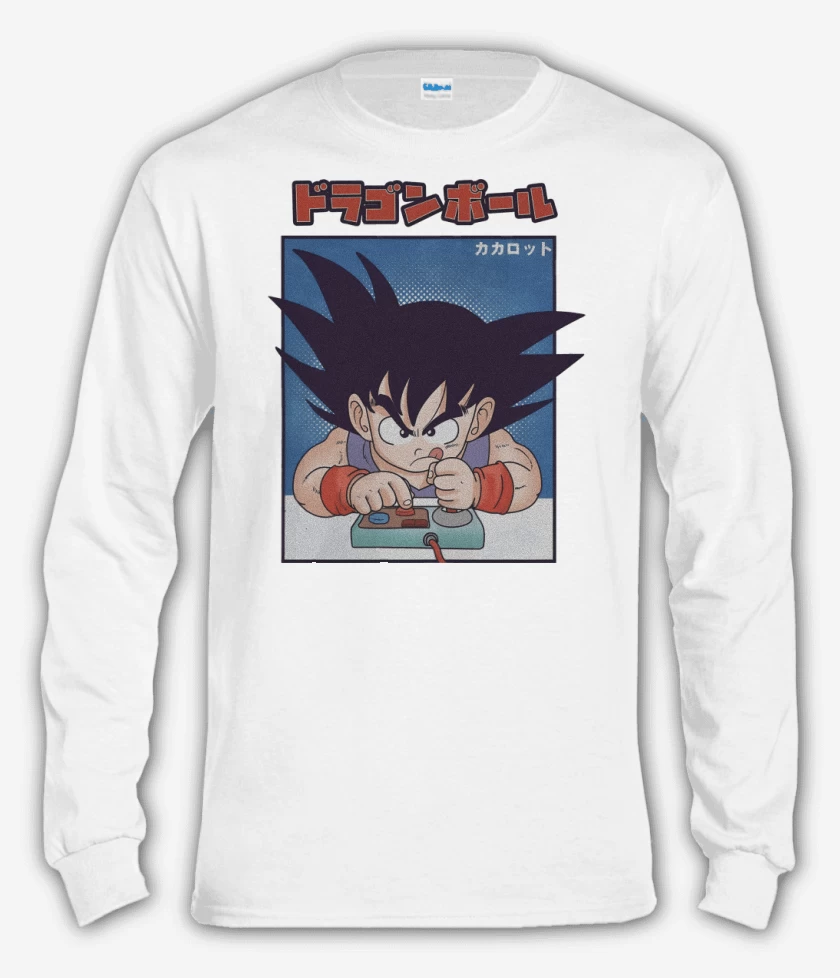Polera manga larga Blanco de Goku Gamer Z
