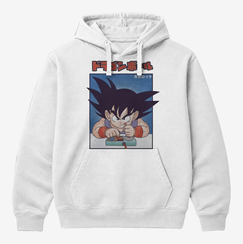 Polerón Canguro Blanco de Goku Gamer Z