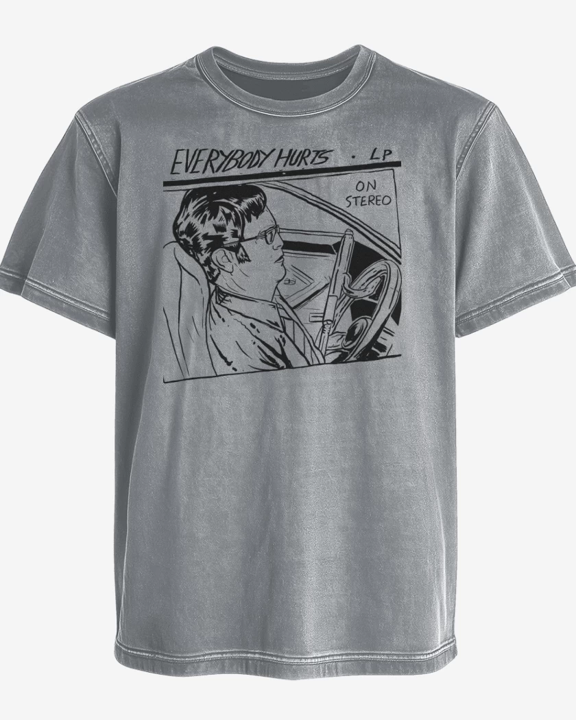 Polera desgastada Gris Melange de Everybody Hurts