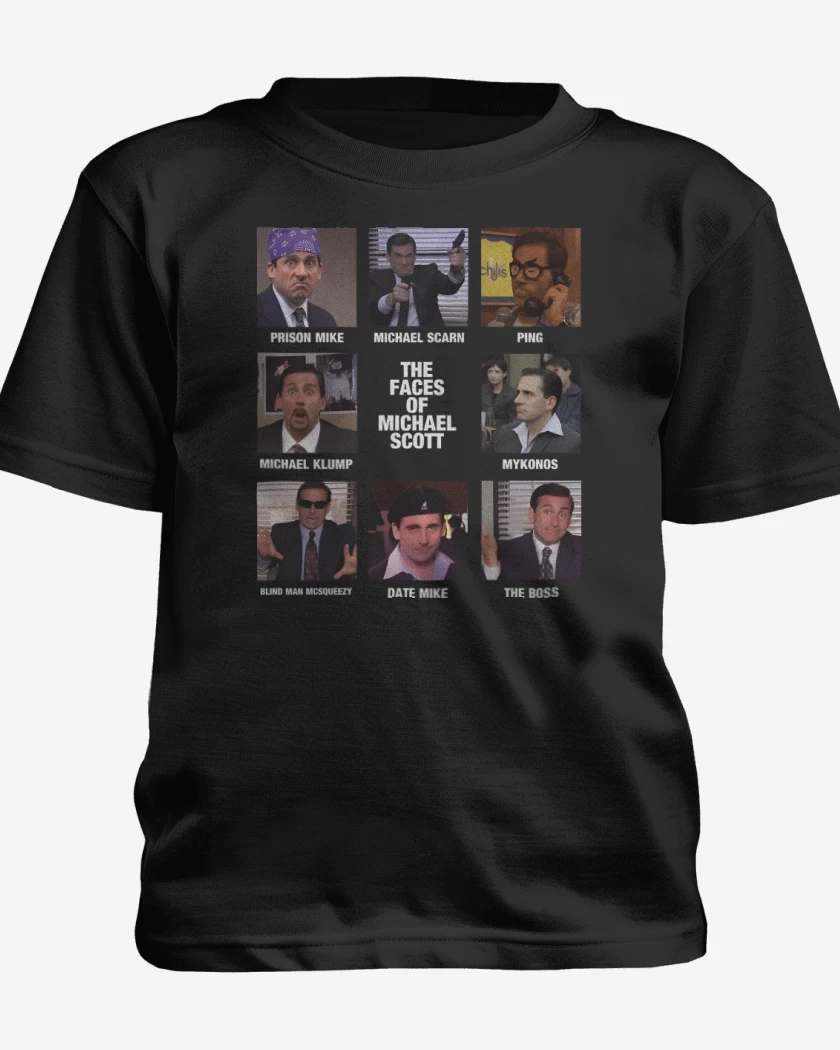 Polera de niño Negro de The Faces of Michael Scott