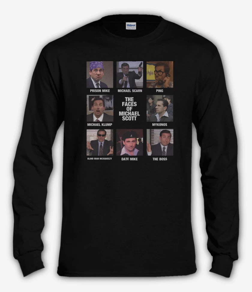 Polera manga larga Negro de The Faces of Michael Scott