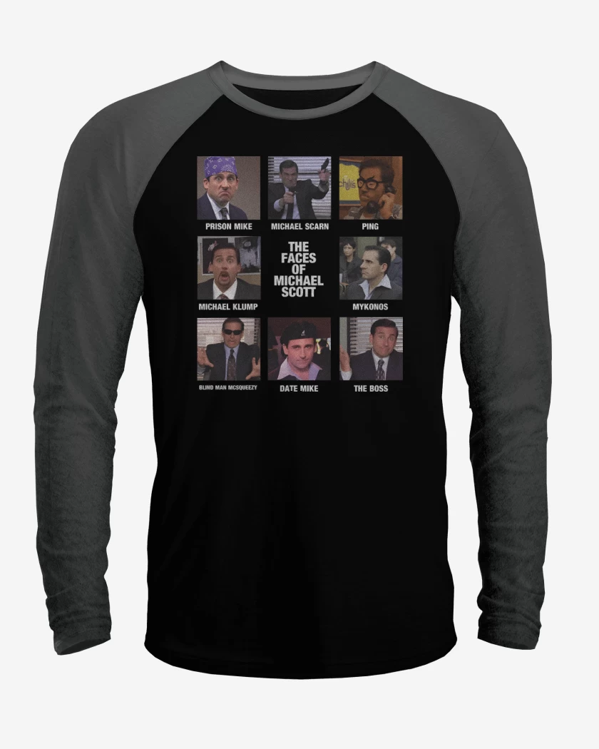 Polera Raglan The Faces of Michael Scott