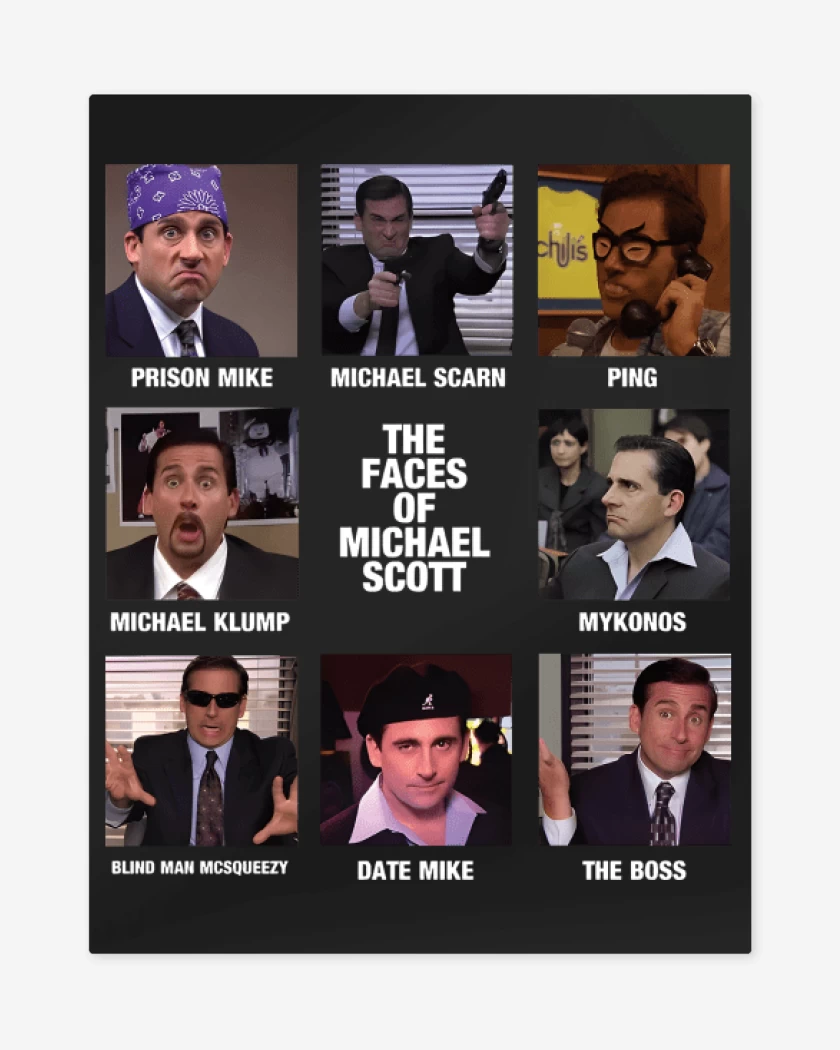Print metalico The Faces of Michael Scott