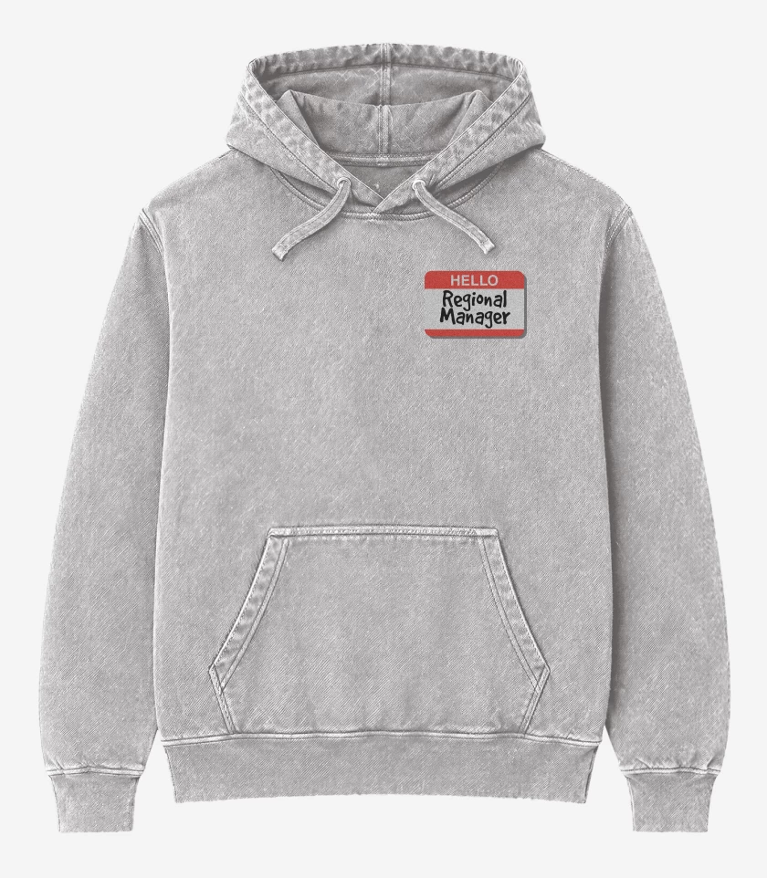 Poleron Canguro Acid Wash Gris Melange de Regional Manager