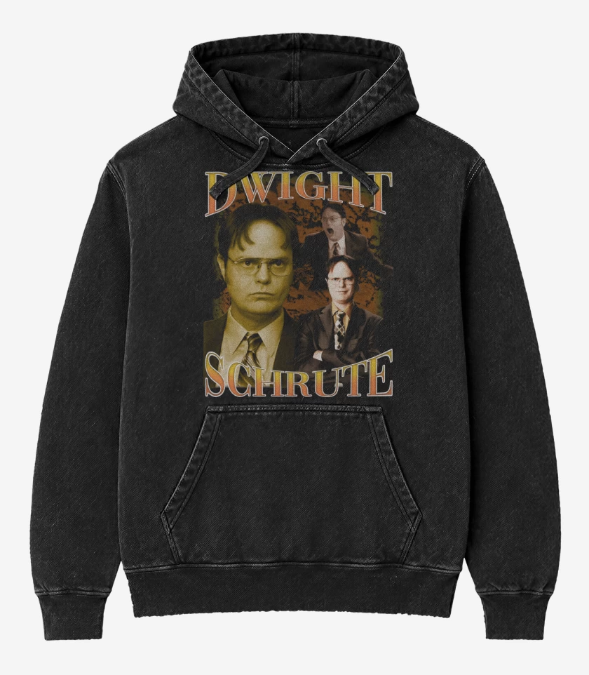 Poleron Canguro Acid Wash Negro de Dwight Schrute