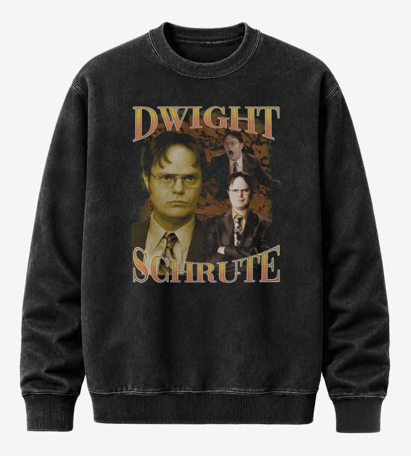 Poleron Polo Acid Wash Negro de Dwight Schrute