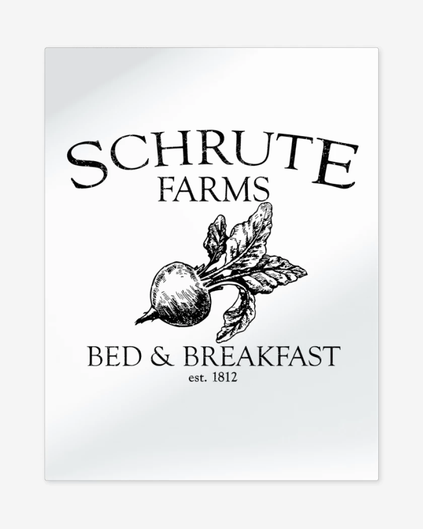 Print metalico Blanco de Schrute Farms