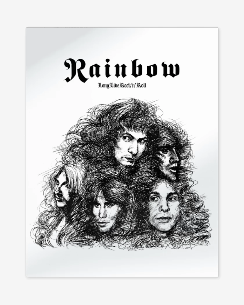 Print metalico Blanco de Long Live Rock n Roll
