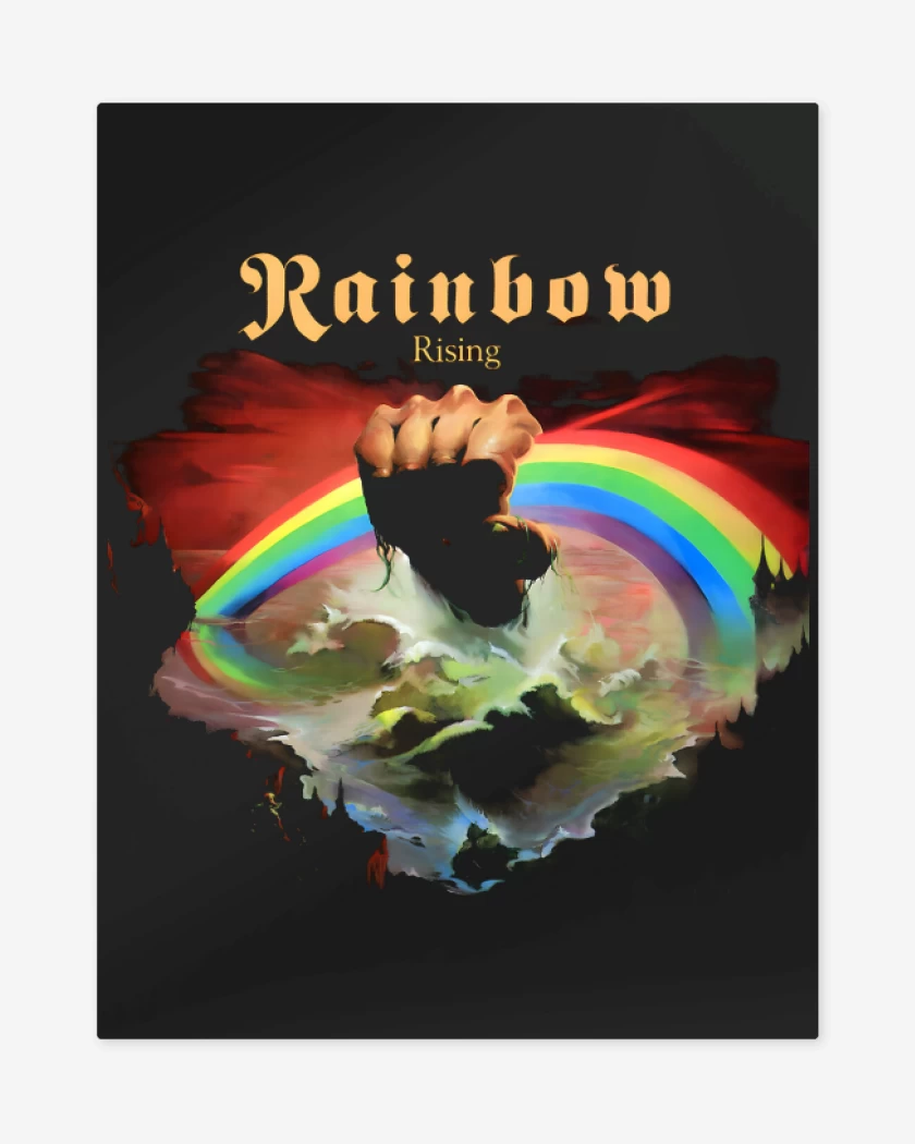 Print metalico Negro de Rainbow Rising