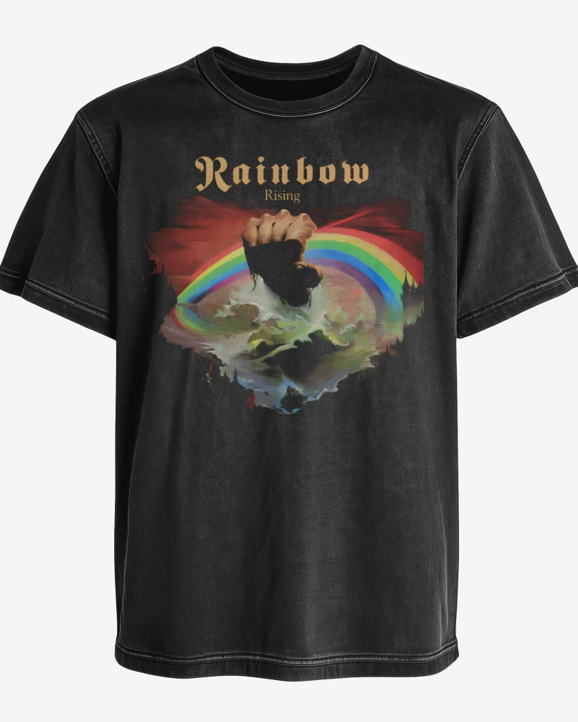 Polera desgastada Rainbow Rising